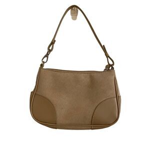Aeropostale Y2K Tan Faux Suede & Leather Mini Shoulder Bag